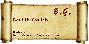 Botlik Gotlib névjegykártya